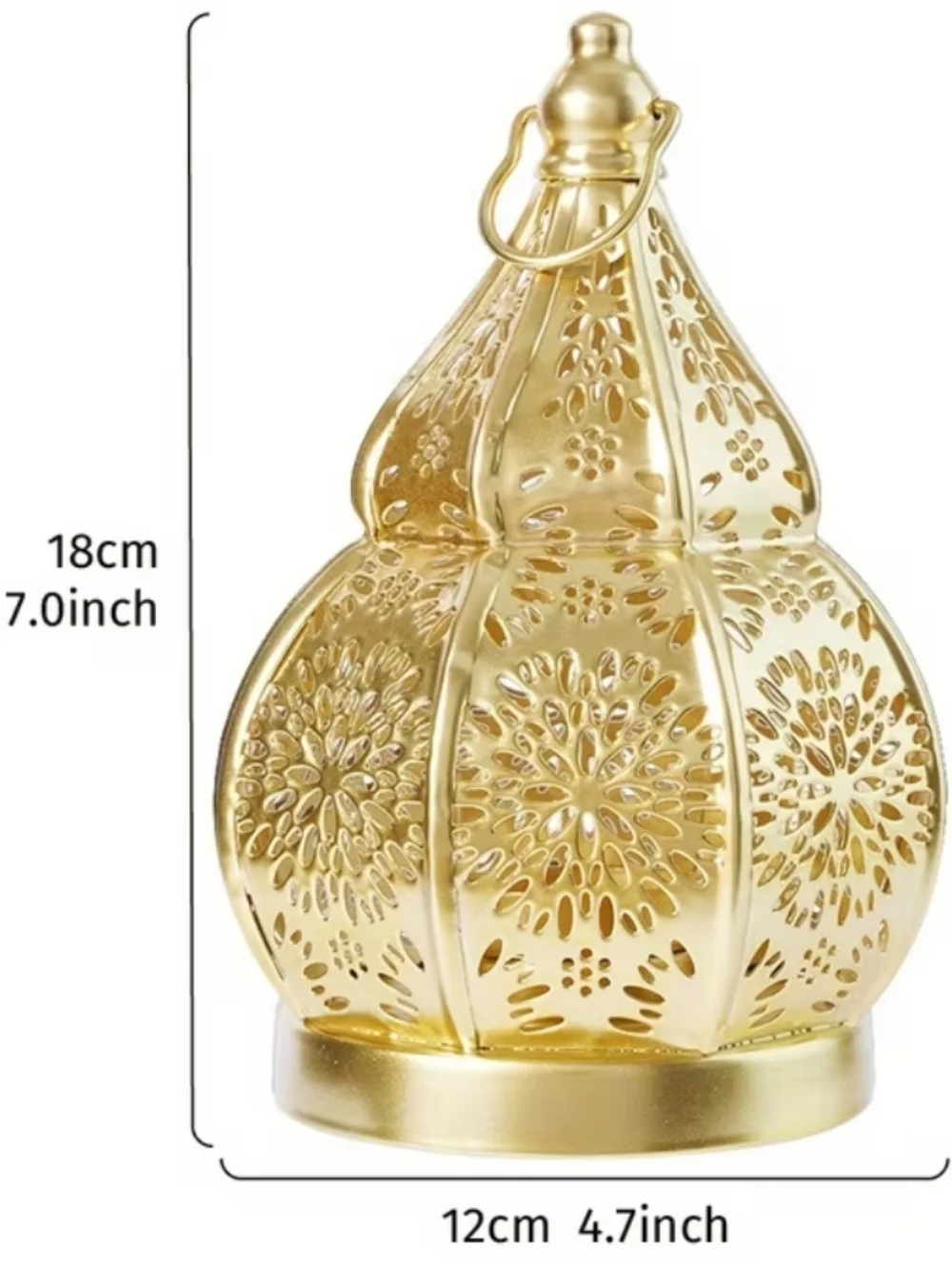 NEW! Ornate Black Metal Lantern Candle Holder